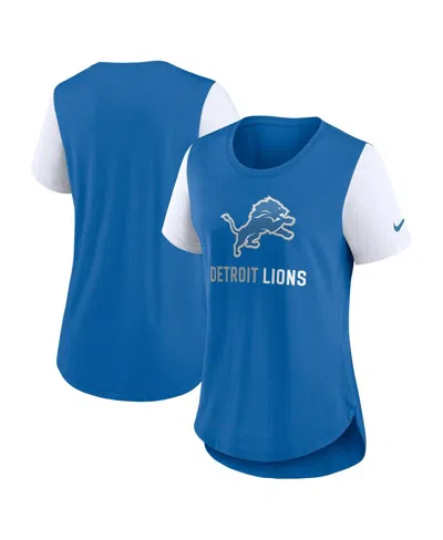 Nike Women's Blue Detroit Lions Team Nod Tri-blend Fashion T-shirt