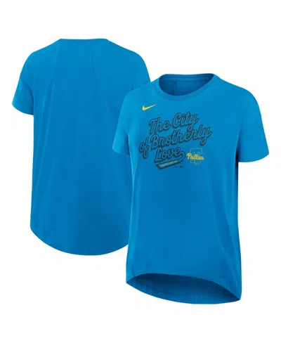 Nike Blue Philadelphia Phillies 2025 City Connect Flowy Fashion Tri-blend Performance T-shirt