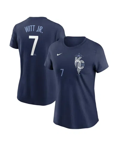 Nike Women's Bobby Witt Jr. Navy Kansas City Royals City Connect Fuse Name Number T-shirt