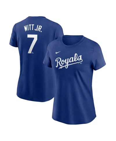 Nike Women's Bobby Witt Jr. Royal Kansas City Royals Fuse Name Number T-shirt In Blue