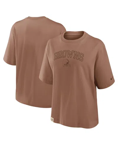 Nike Women's Brown Cleveland Browns Glory Arch Boxy T-shirt
