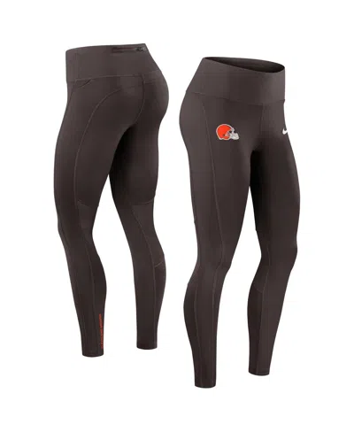 Nike Women's Brown Cleveland Browns Primetime Epic Fast Performance Leggings