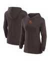 Nike Women's Brown Cleveland Browns Sideline Performance Long Sleeve Hoodie T-shirt
