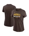 Nike Women's Brown San Diego Padres 2025 Mlb Postseason Authentic Collection T-shirt In Brown