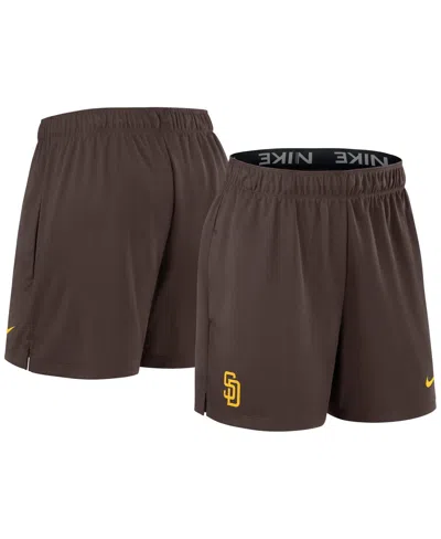 NIKE WOMEN'S BROWN SAN DIEGO PADRES AUTHENTIC COLLECTION KNIT SHORTS