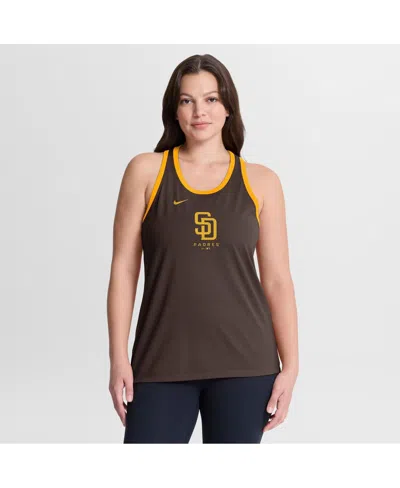 Nike Women's Brown San Diego Padres Tri-blend Dri-fit Racerback Tank Top
