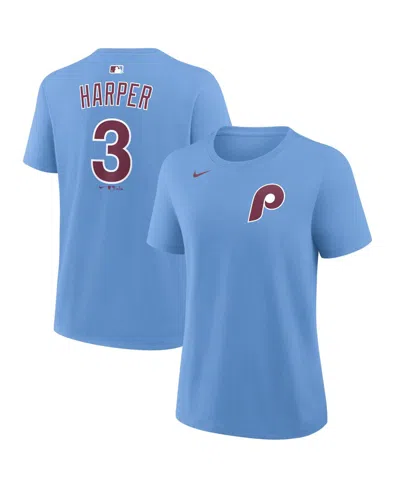 Nike Women's Bryce Harper Light Blue Philadelphia Phillies Name Number T-shirt