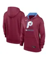Nike Women's Burgundy Philadelphia Phillies Authentic Collection Lockup Alternate Logo Performance Pullov In Burgundy
