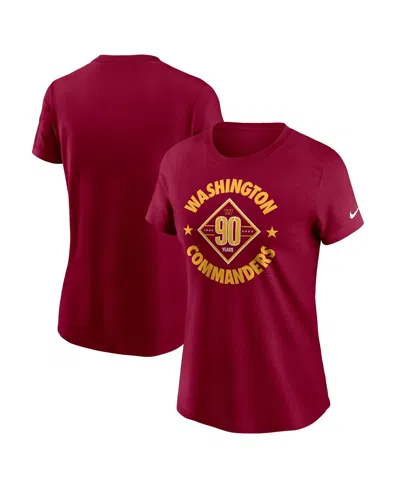 Nike Women's Burgundy Washington Commanders 90th Anniversary T-shirt