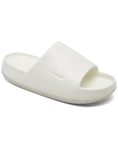 Nike Women's Calm Slide Sandals From Finish Line In Sail