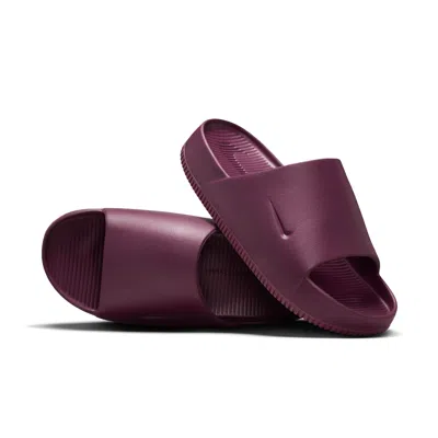 Nike Women's Calm Slides In Burgundy