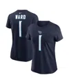 Nike Women's Cam Ward Navy Tennessee Titans 2025 Nfl Draft First Round Pick Name Number T-shirt