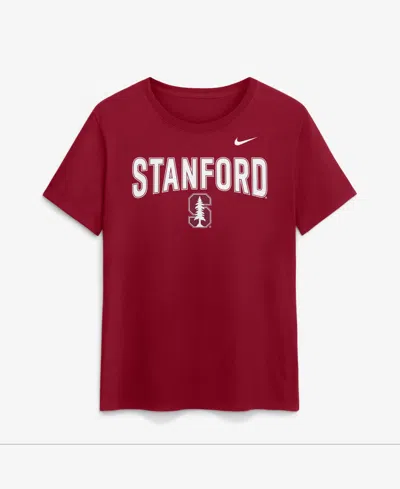 Nike Women's Cardinal Stanford Cardinal Arch Logo T-shirt In Burgundy