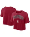 Nike Women's Cardinal Stanford Cardinal Athletic Prep Arch Performance Cropped T-shirt