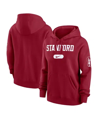 Nike Women's Cardinal Stanford Cardinal Club Fleece Pullover Hooded Jacket