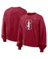 Nike Women's Cardinal Stanford Cardinal Oversized Essential Pullover Sweatshirt In Cardinal