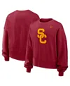 Nike Women's Cardinal Usc Trojans Oversized Essential Pullover Sweatshirt In Cardinal