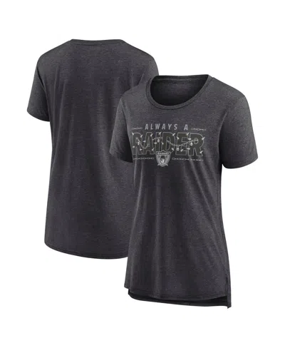 Nike Women's Charcoal Las Vegas Raiders Vintage Graphic Tri-blend Scoop Neck T-shirt In Gray