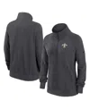 Nike Women's Charcoal New Orleans Saints Premium Raglan Performance Half-zip Sweatshirt In Charcoal