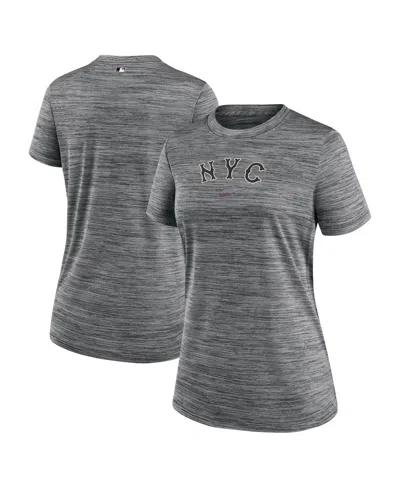 Nike Women's Charcoal New York Mets 2024 City Connect Authentic Collection Performance Practice Velocity
