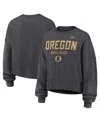 Nike Women's Charcoal Oregon Ducks Shoe Duck Sweatshirt In Gray