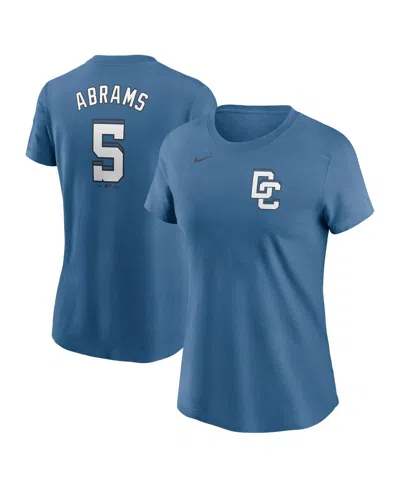 Nike Women's Cj Abrams Blue Washington Nationals 2025 City Connect Fuse Name Number 2.0 T-shirt