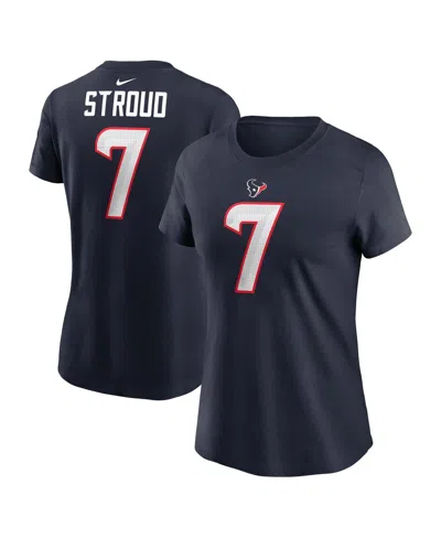 Nike Women's C.j. Stroud Navy Houston Texans Player Name Number T-shirt