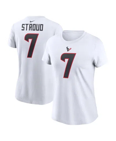 Nike Women's C.j. Stroud White Houston Texans Player Name Number T-shirt
