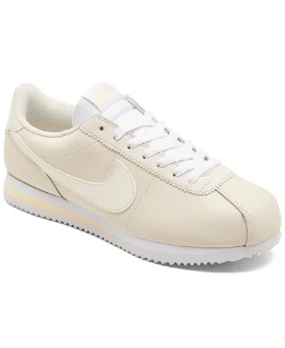 Nike Women's Classic Cortez Leather Casual Sneakers From Finish Line In Phantom,sail