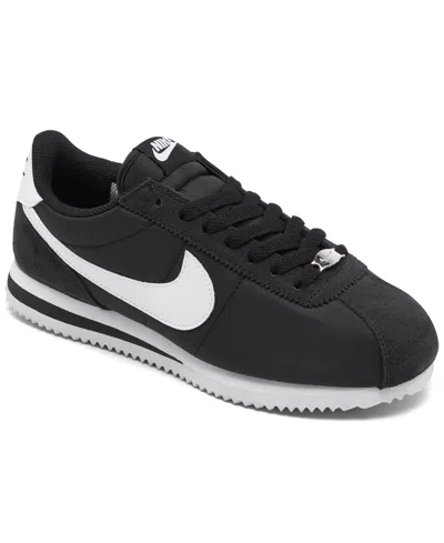 Nike Women's Classic Cortez Nylon Casual Sneakers From Finish Line In Black