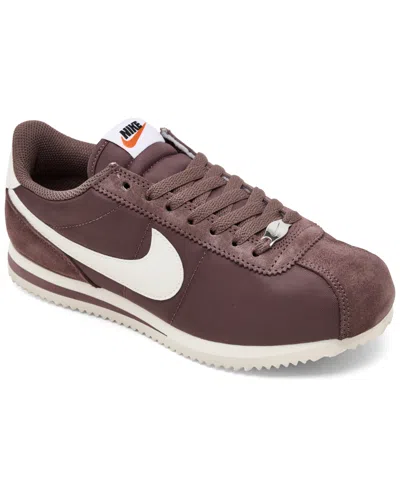 Nike Women's Classic Cortez Textile Sneakers From Finish Line In Brown