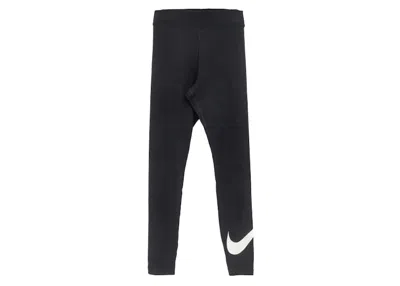 Pre-owned Nike Women's Classics Essential Swoosh Leggings In Black