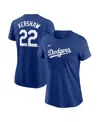 Nike Women's Clayton Kershaw Royal Los Angeles Dodgers Fuse Name Number T-shirt In Royal