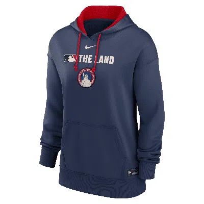 Nike Women's Cleveland Guardians Authentic Collection City Connect  Therma Mlb Pullover Hoodie In Blue