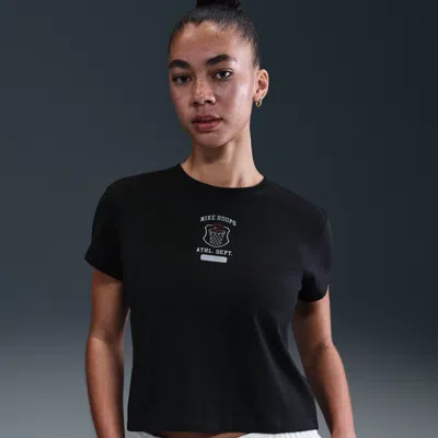 Nike Women's Club Cropped T-shirt In Black