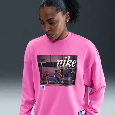 Nike Women's Club Fleece Loose Crew In Pink