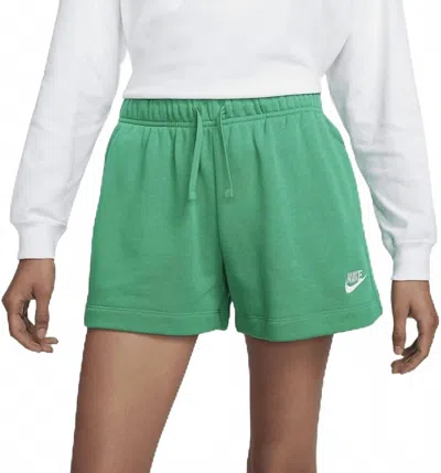 Nike Women's Club Fleece Mid Rise Shorts In Green