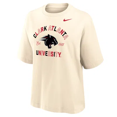 Nike Women's College (clark Atlanta University) Boxy Cotton T-shirt In Neutral