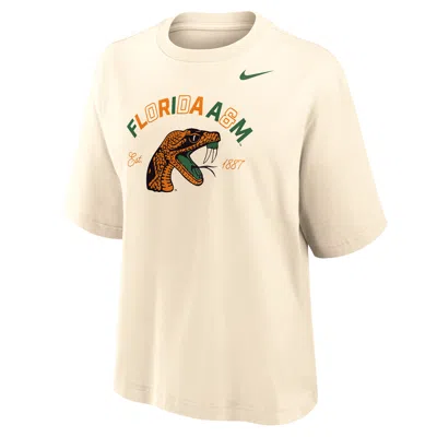 Nike Women's College (florida A&m University) Boxy Cotton T-shirt In Neutral