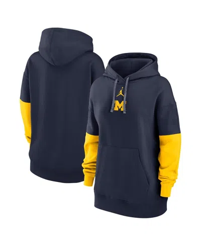 Nike Women's College Navy Michigan Wolverines Essential Fleece Pullover Hoodie