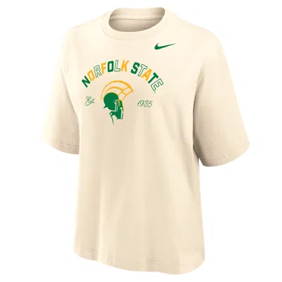 Nike Women's College (norfolk State University) Boxy Cotton T-shirt In Brown