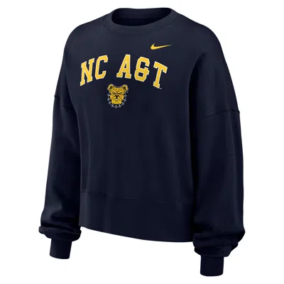 Nike Women's College (north Carolina A&t University) Phoenix Fleece Crewneck Sweatshirt In Blue
