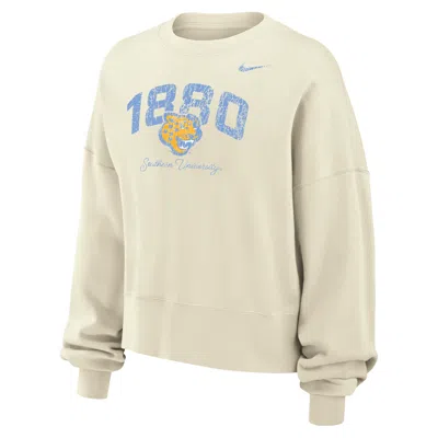 Nike Women's College Phoenix Fleece (southern University And A&m) Crew-neck Sweatshirt In White