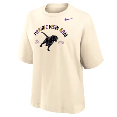 Nike Women's College (prairie View A&m University) Boxy Cotton T-shirt In Neutral