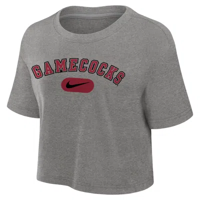 Nike Women's College (south Carolina Gamecocks) Dri-fit Cropped T-shirt In Gray