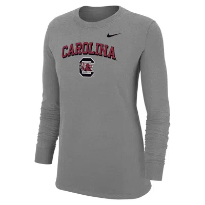 Nike Women's College (south Carolina Gamecocks) Long-sleeve T-shirt In Gray