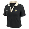 Nike Women's College (southern University And A&m) Short-sleeve Polo Crop Top In Black