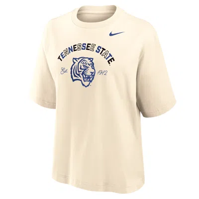 Nike Women's College (tennessee State University) Boxy Cotton T-shirt In Neutral