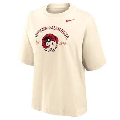 Nike Women's College (winston-salem State University) Boxy Cotton T-shirt In Neutral