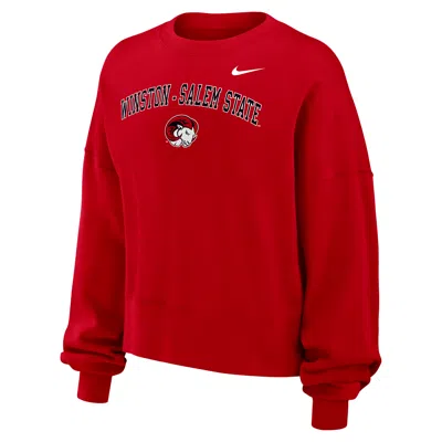 Nike Women's College (winston-salem State) Phoenix Fleece Crewneck Sweatshirt In Red